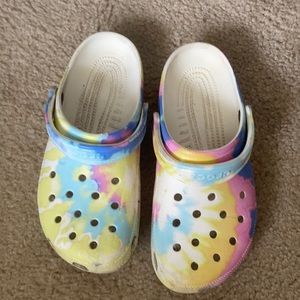 Tie dye crocs